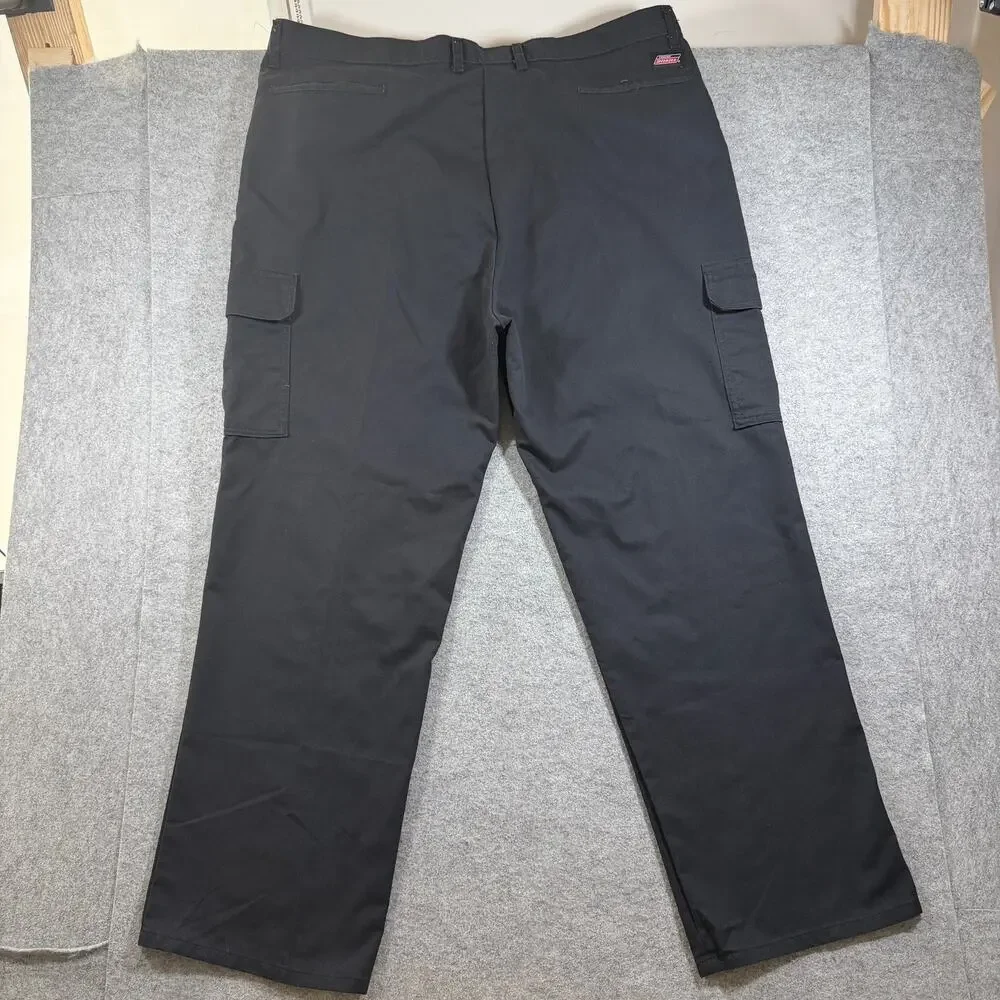 Dickies Cargo Pants Mens 44x32 Black Relaxed Fit Workwear Flap Pockets Utility